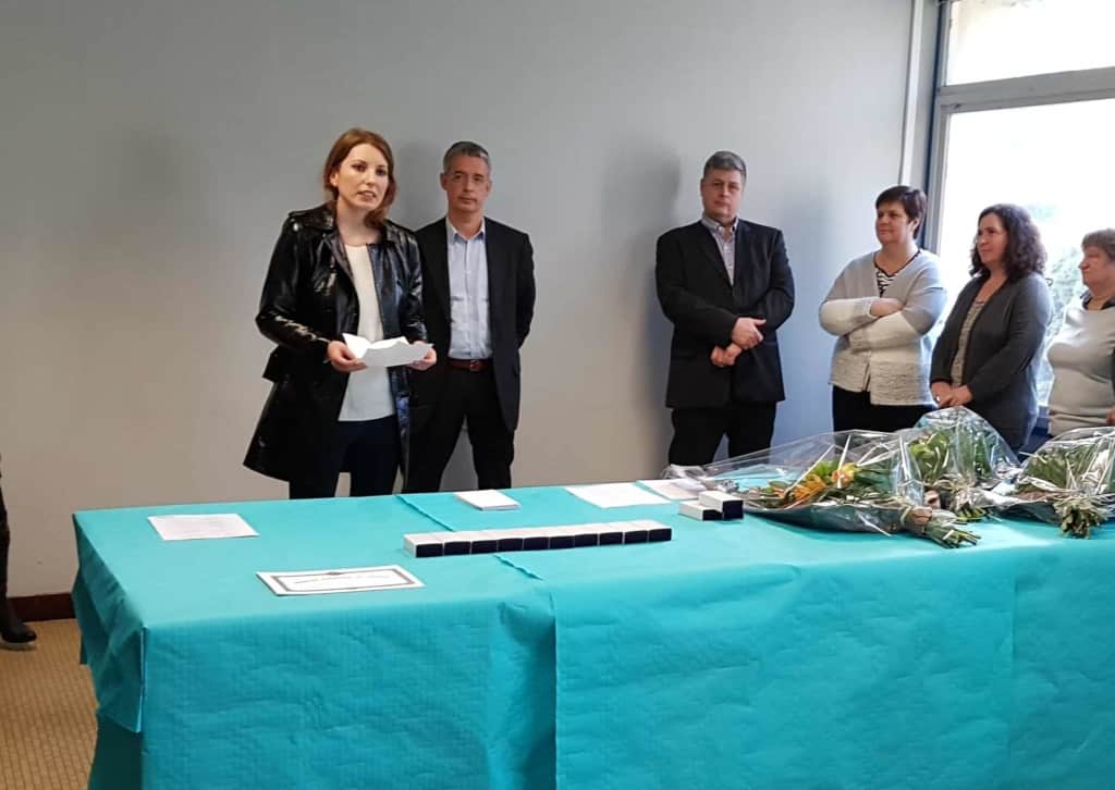 Remise des médailles du travail aux salariés des Chaineries Limousines à Bellac.