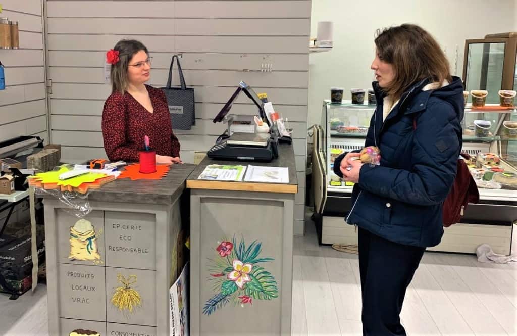 Visite ce matin de l'épicerie Le vrac d'Agathe à Bellac